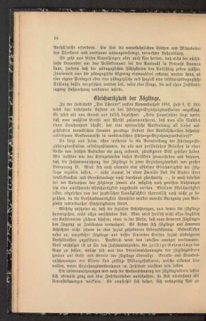 Gleichartigkeit der Zöglinge