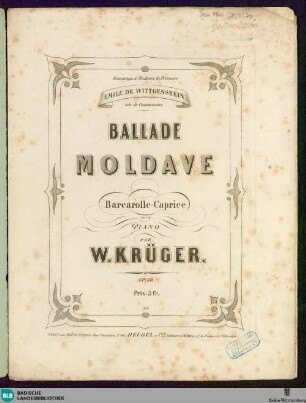 Ballade Moldave : Barcarolle-Caprice pour piano; op. 56