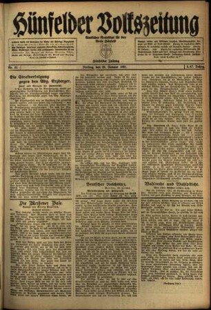 Ausgabe vom Freitag, den 28. Januar 1921.