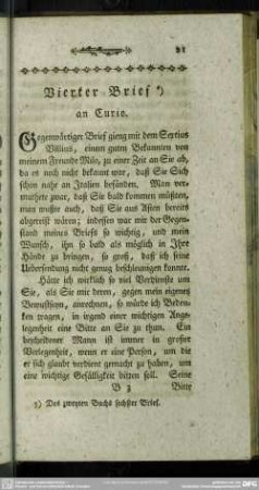 Vierter Brief an Curio
