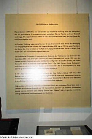 Texttafel "Die Bibliotheca Bodmeriana"