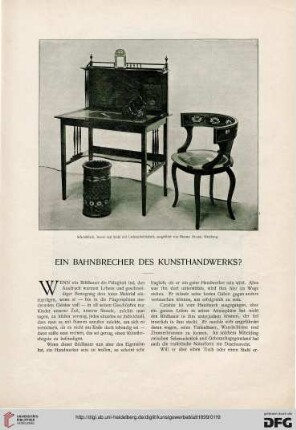Ein Bahnbrecher des Kunsthandwerks?