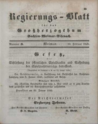 Nr. 3 : 10. Februar 1849