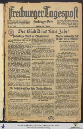 Nr. 1-25 (Januar 1932)