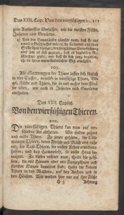 Das XXII. Capitel. Von den vierfüßigen Thieren