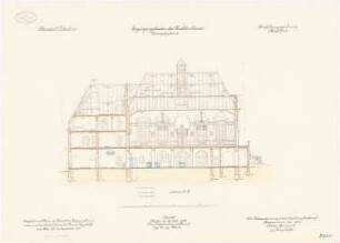 Kadettenhaus der Garnison Potsdam Ergänzungsbauten: Wirtschaftsgebäude: Längsschnitt 1:100