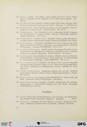 Textilien (Nr. 257-265)
