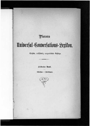 Bd. 7: Eckzähne - Ferdinand : neuestes encyklopädisches Wörterbuch aller Wissenschaften, Künste und Gewerbe
