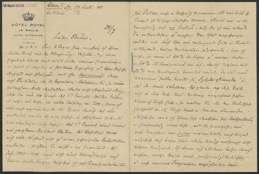 Brief an Ludwig Strecker <senior> und B. Schott's Söhne : 14.07.1905