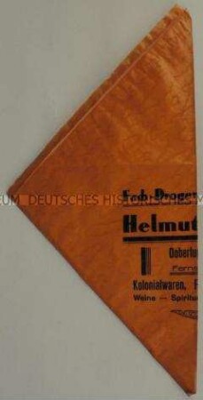 Tüte aus dem Kolonialwarenhandel Helmut Linke