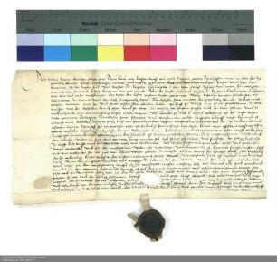 Revers Valentin Schotts bezüglich der Belehnung mit einem Hof in Milz durch Hartmann [Burggraf von Kirchberg], Abt von Fulda