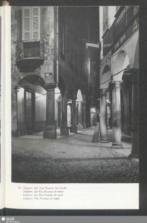Lugano. Die Via Pessina bei Nacht