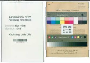Entnazifizierung Julie Ulla Kirchberg , geb. 25.04.1895 (Lehrerin)