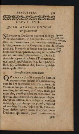 Caput XVII. Quid Restituendum & quantum?