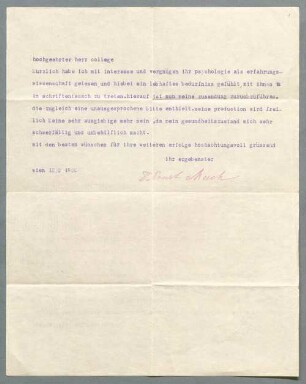 Nachlass von Hans Cornelius (1863-1947) – BSB Ana 352, Mach, Ernst. Hans Cornelius (1863-1947) Nachlass: Briefe von Ernst Mach an Hans Cornelius - BSB Ana 352. Mach, Ernst