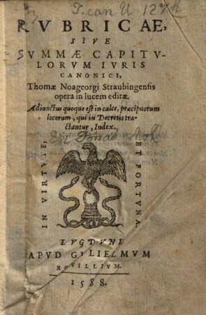 Rubricae sive summa capitulorum iuris canonici