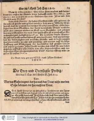 Die Drey und Dreyssigste Predig