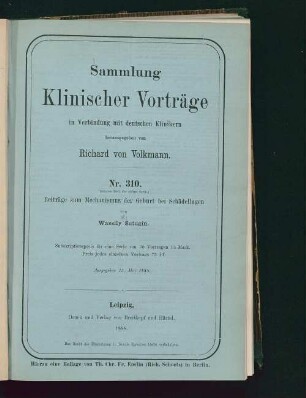 Beiträge zum Mechanismus der Geburt bei Schädellagen