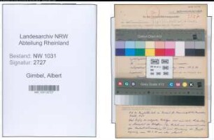 Entnazifizierung Albert Gimbel , geb. 07.10.1897 (Buergermeister)