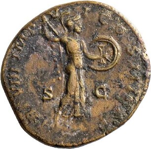 As des Commodus mit Darstellung der Minerva