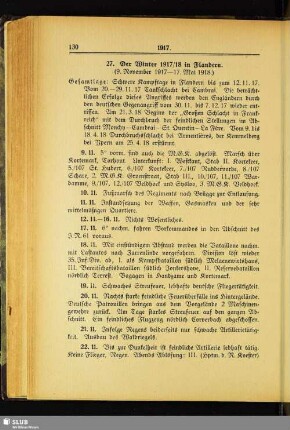 27. Der Winter 1917/18 in Flandern : (9. November 1917 - 17. Mai 1918)