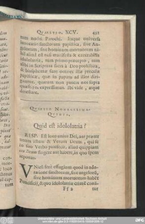 Quaestio Nonagesima-Quinta. Quid est idololatria?