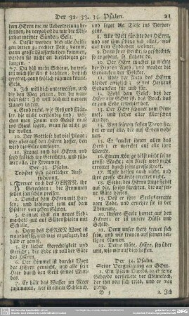 Der 33. Psalm. Tröstet sich göttlicher Aufführung