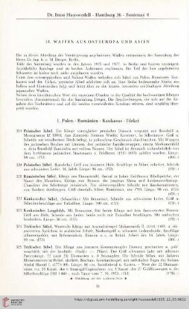 II. Waffen aus Osteuropa und Asien (Nr. 319 - 368)