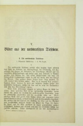 V. Bilder aus der norddeutschen Tiefebene