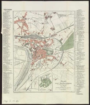 Plan der Stadt Aschaffenburg