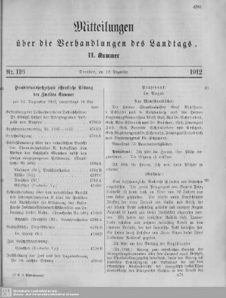 116. Sitzung