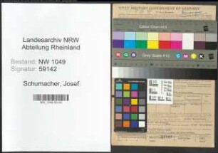 Entnazifizierung Josef Schumacher , geb. 17.08.1912 (Verwaltungsbeamter)