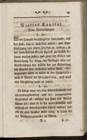 Viertes Kapitel. Von Vertretungen.