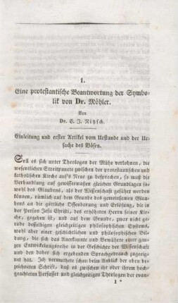 7-55 Eine protestantische Beantwortung der Symbolik von Dr. Möhler