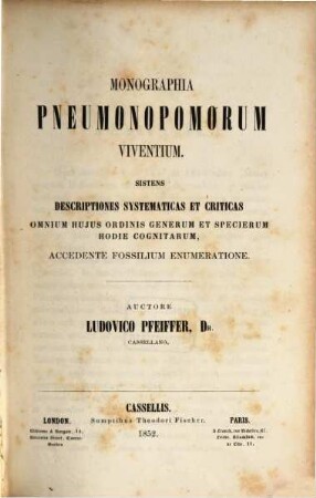 Monographia pneumonopomorum viventium. 1, [Grundwerk]