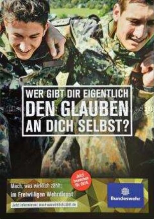 Plakat der Anwerbekampagne "Mach, was wirklich zählt" des Bundesministeriums der Verteidigung