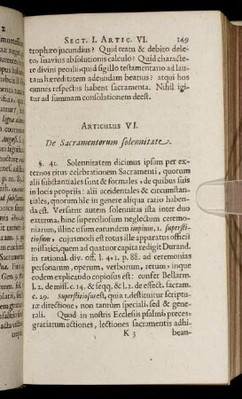 Articulus VI. De Sacramentorum solennitate.