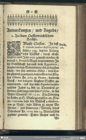 Anmerckungen und Zugabe
