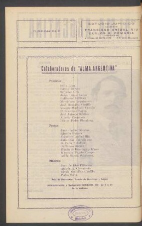 Colaboradores de "Alma Argentina"