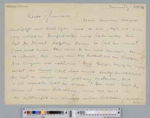 Brief an Rosemarie Clausen