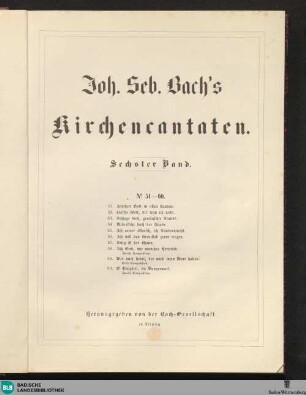 12,2 : Joh. Seb. Bach's Kirchencantaten ; 6: No. 51–60