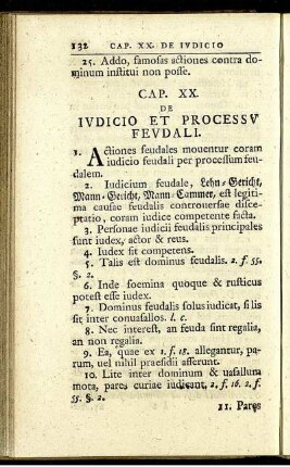 Cap. XX. De iudicio et processu feudali.