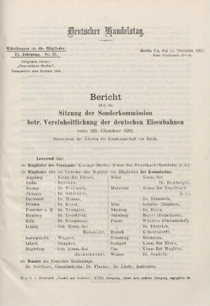 51. Jahrg. Nr. 27., ... den 15. Dezember 1911