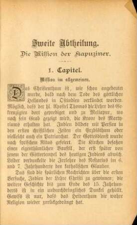 Zweite Abtheilung. Die Mission der Kapuziner