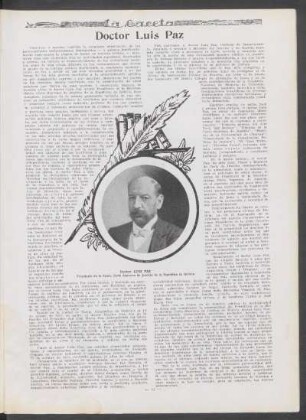 Doctor Luis Paz : Presidente de la Exma. Corte Suprema de Justicia de la República de Bolivia.