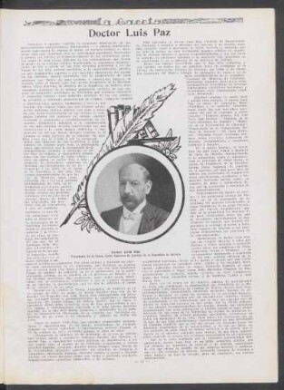 Doctor Luis Paz : Presidente de la Exma. Corte Suprema de Justicia de la República de Bolivia.