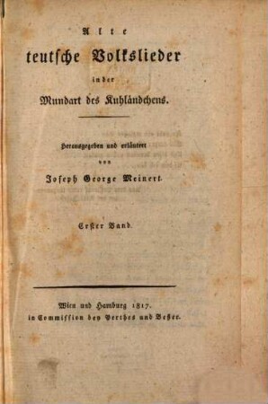 Alte deutsche Volkslieder in der Mundart des Kuhländchens. 1, Der Fylgie