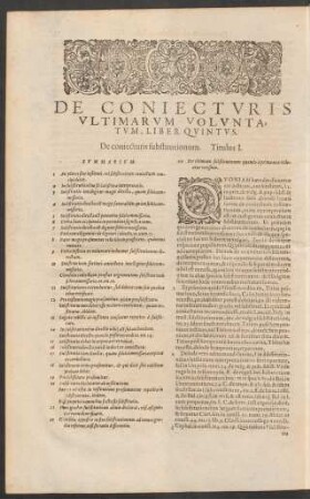De Coniecturis Ultimarum Voluntatum, Liber Quintus.