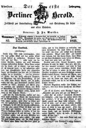Nummer 83, Juli 1846