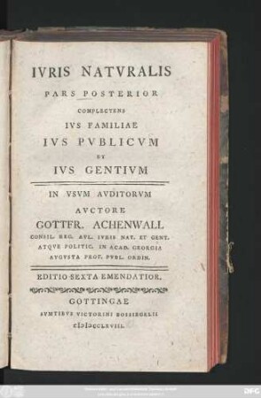 2: Complectens Ivs Familiae Ivs Pvblicvm Et Ivs Gentivm : In Vsvm Avditorvm